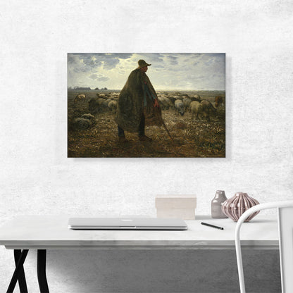 Shepherd Tending His Flock
