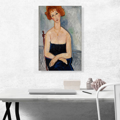 Red-Headed Woman Wearing a Pendant 1918