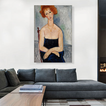 Red-Headed Woman Wearing a Pendant 1918