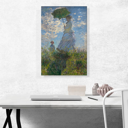Woman with a Parasol - Madame Monet and Her Son