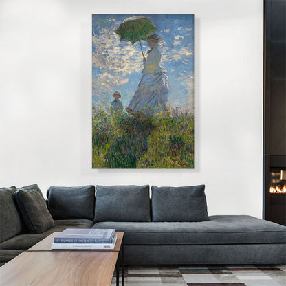 Woman with a Parasol - Madame Monet and Her Son