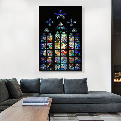 Glass Window of Alphonse Mucha in the St. Vitus Cathedral