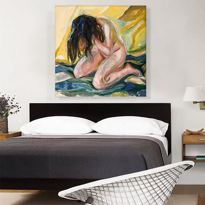 Kneeling Female Nude Crying 1919