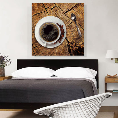 Coffee Cup on Wood Table Home decor