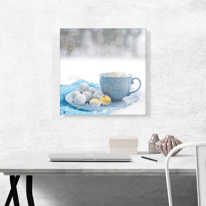 Coffee Cup With Cookies Coffee Shop decor