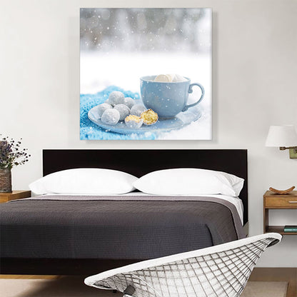 Coffee Cup With Cookies Coffee Shop decor