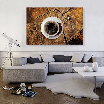 Coffee on Wooden Table Coffee Shop decor