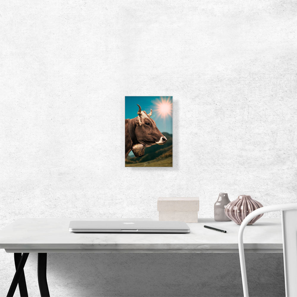 Cow With The Bell In The Field Home decor
