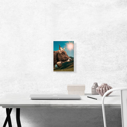 Cow With The Bell In The Field Home decor