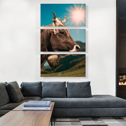 Cow With The Bell In The Field Home decor