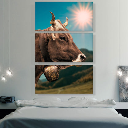 Cow With The Bell In The Field Home decor