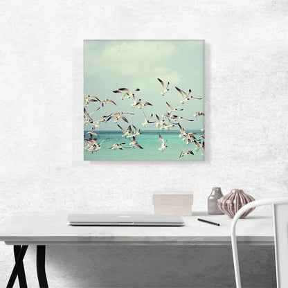 Flying Seagulls Home Decor Square