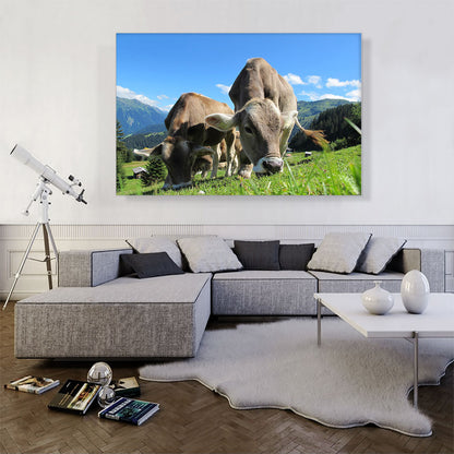 Grey Cows In The Mountain Home decor