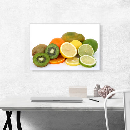 Kiwi Lemon Limette Orange Papaya Fruits Supermarket decor