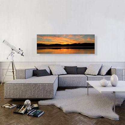 Lake Sunset Home Decor Panoramic