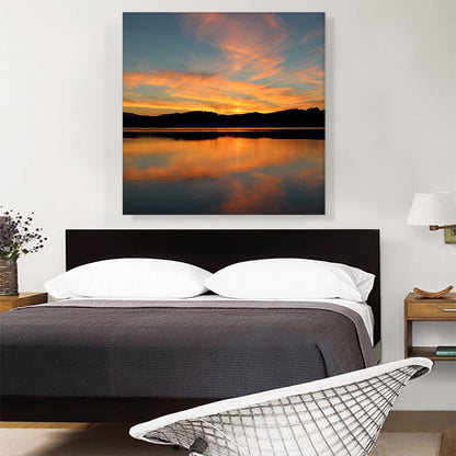 Lake Sunset Home Decor Square