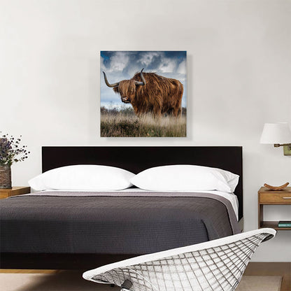 Long Hair Bull Home Decor Square