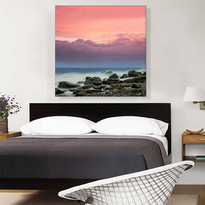 Ocean Coast Sunset Home Decor Square