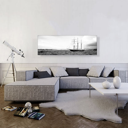 Old Boat In Ocean Home Decor Panoramic