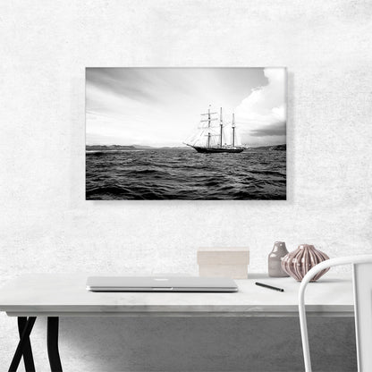 Old Boat In Ocean Home Decor Rectangle