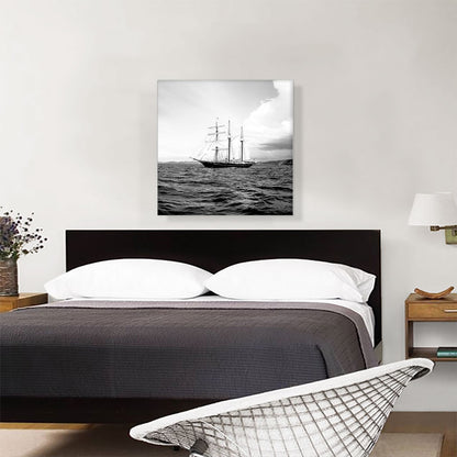 Old Boat In Ocean Home Decor Square