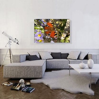 Peacock Butterfly On Flowers Home Decor Rectangle