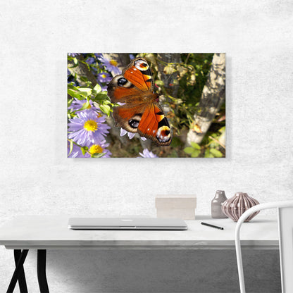 Peacock Butterfly On Flowers Home Decor Rectangle