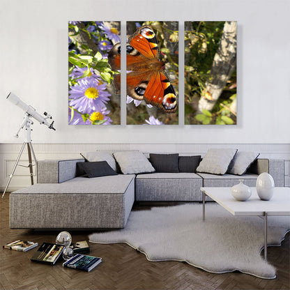 Peacock Butterfly On Flowers Home Decor Rectangle