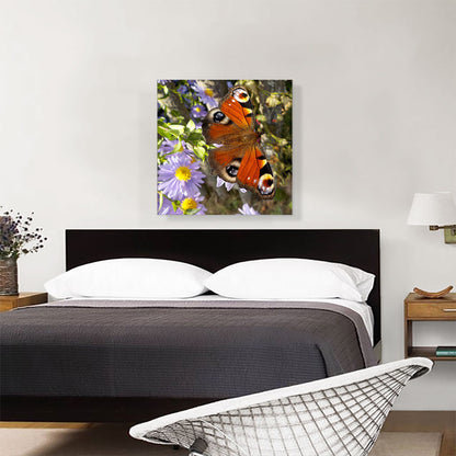 Peacock Butterfly On Flowers Home decor Square