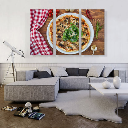 Pizza On Wooden Table Diner Restaurant decor