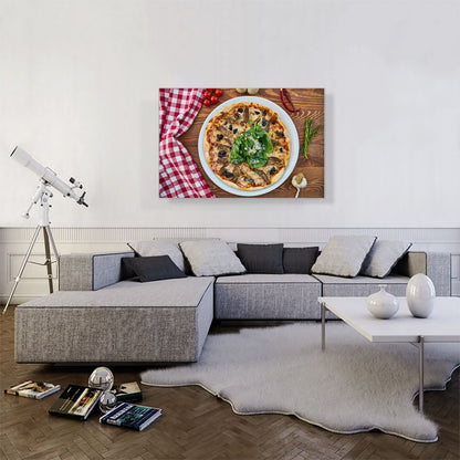 Pizza On Wooden Table Diner Restaurant decor