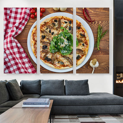 Pizza On Wooden Table Diner Restaurant decor