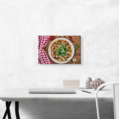 Pizza On Wooden Table Diner Restaurant decor