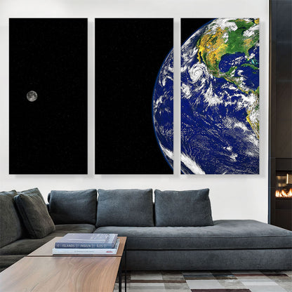 Planet Earth With Moon Home decor