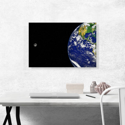 Planet Earth With Moon Home decor