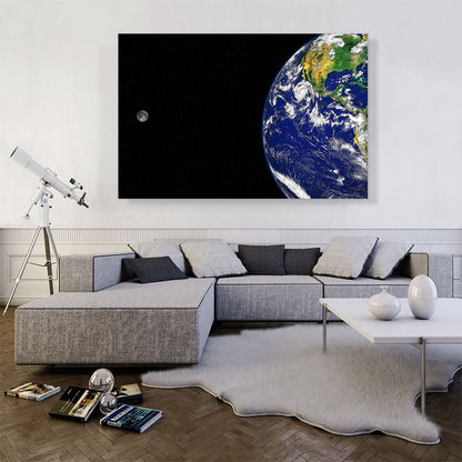 Planet Earth With Moon Home decor