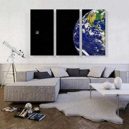 Planet Earth With Moon Home decor