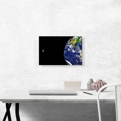 Planet Earth With Moon Home decor