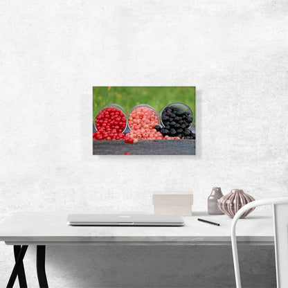 Red Pink and Black Berries Restaurant decor