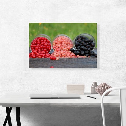 Red Pink and Black Berries Restaurant decor