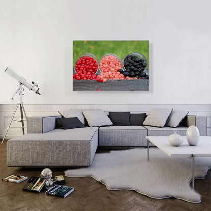 Red Pink and Black Berries Restaurant decor