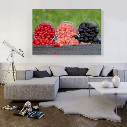 Red Pink and Black Berries Restaurant decor