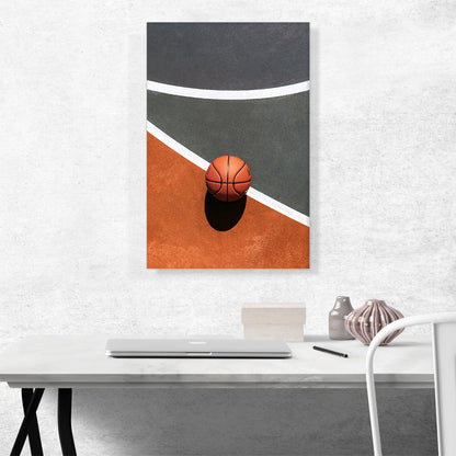 Basketball Ball On Court Home decor