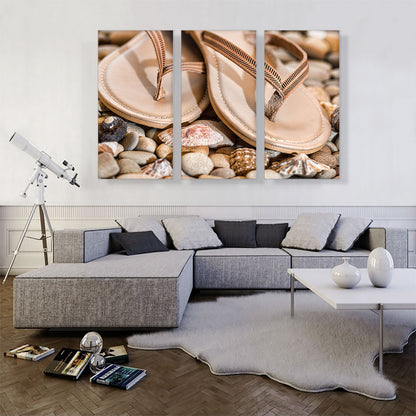 Slippers on Rocks and Shells