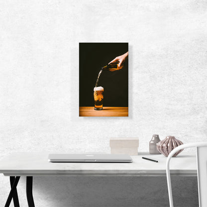 Beer Pouring Glass and Bottle Bar decor