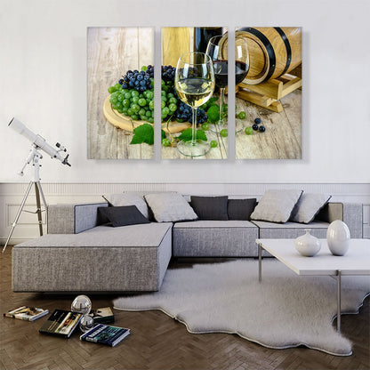 Wine Glass With Grapes Home Decor Rectangle