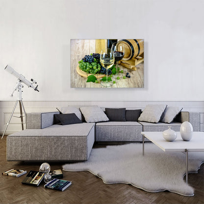Wine Glass With Grapes Home Decor Rectangle