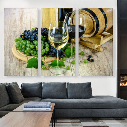 Wine Glass With Grapes Home Decor Rectangle