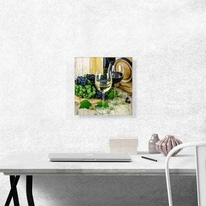 Wine Glass With Grapes Home Decor Square