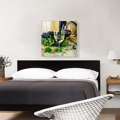Wine Glass With Grapes Home Decor Square